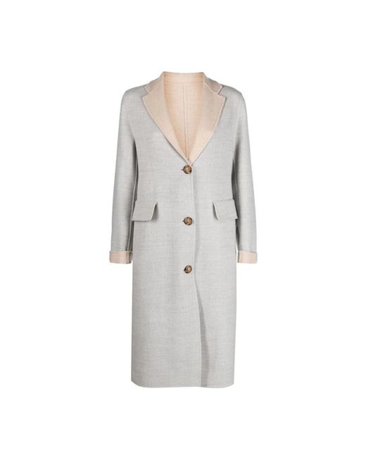 Eleventy Single-Breasted Coats in het Gray