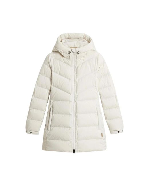 Woolrich White Winter Jackets