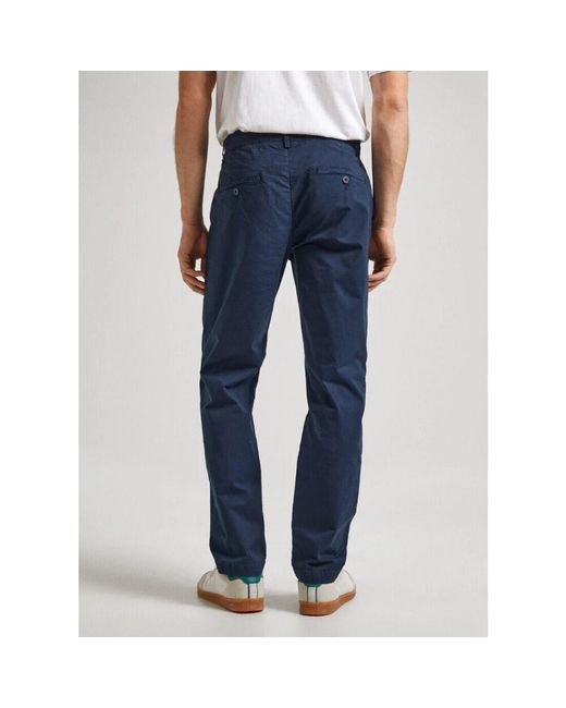 Pepe Jeans Slim chino hose popeline baumwolle in Blue für Herren