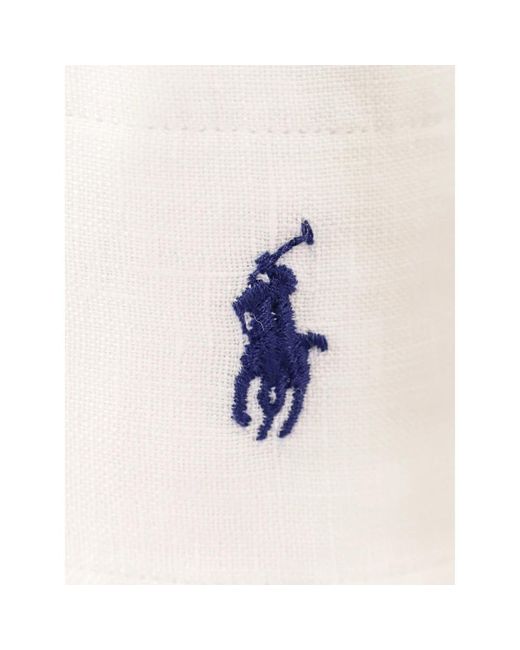Polo Ralph Lauren White Leinenhemd mit spitzkragen