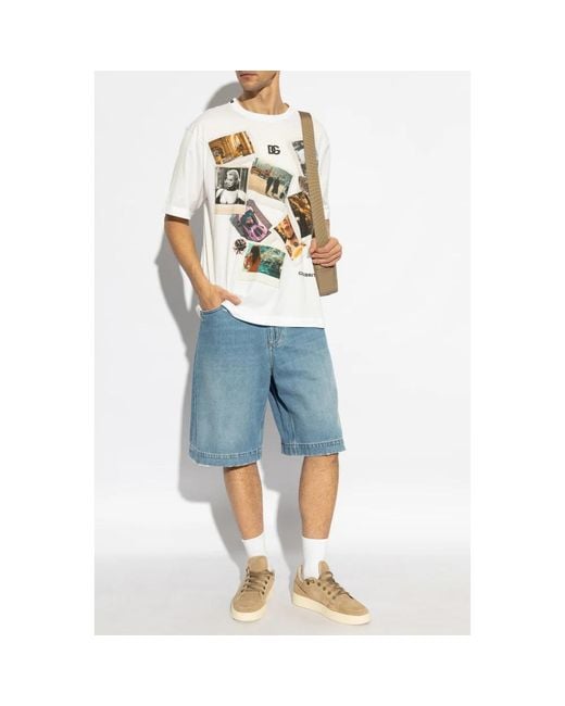 Dolce & Gabbana Blue Denim Shorts for men