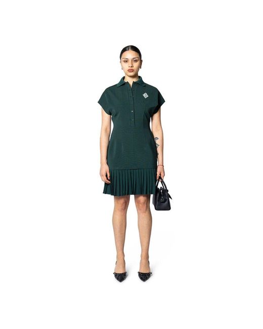 Lacoste Green Dunkelgrünes Laura Kleid Eleganter Stil