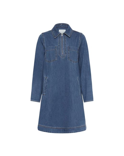 Part Two Kleedjes ,Blauw ,Katoen Sannis Pw Dress in het Blue
