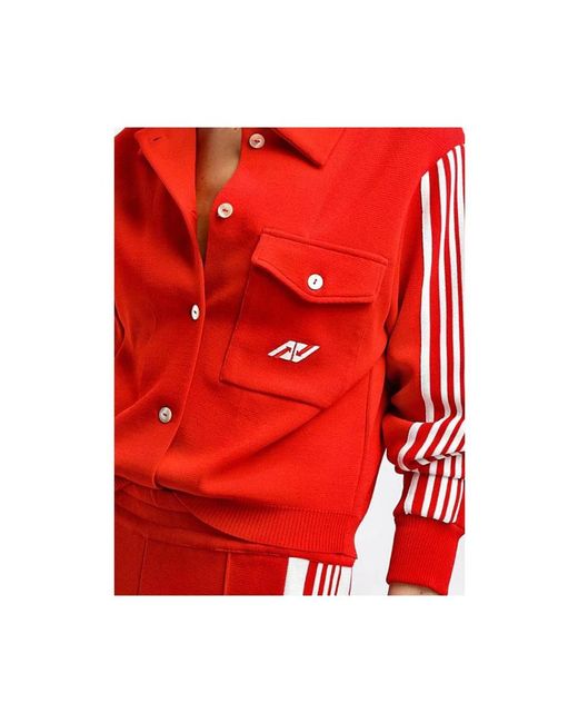 Autry Jassen ,Rood ,Kort Gebreid Vest in het Red voor heren