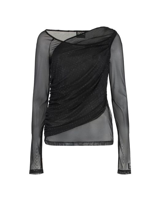 Long Sleeve Tops Versace Jeans Couture en coloris Black
