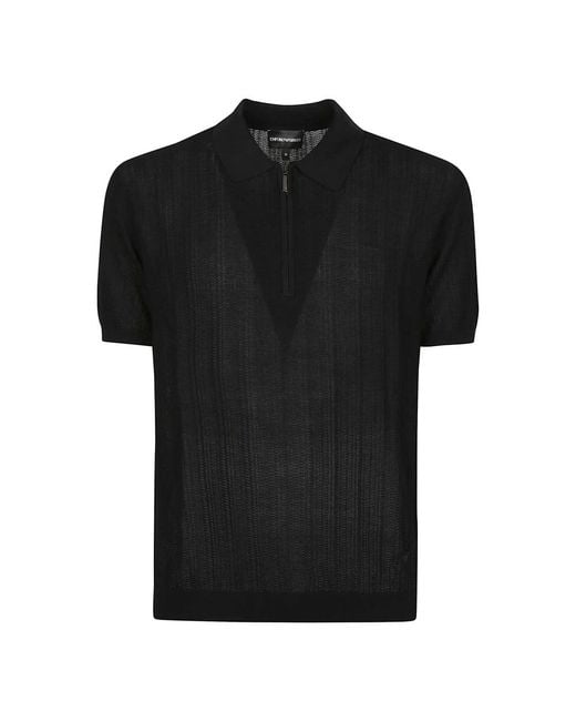 Emporio Armani Black Round-Neck Knitwear for men