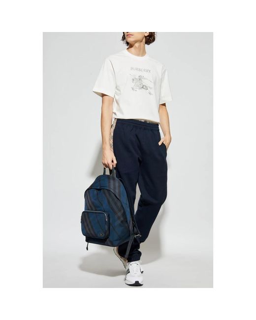 Burberry Broeken ,Blauw ,Katoen Track Pants Met Zijstrepen in het Blue voor heren