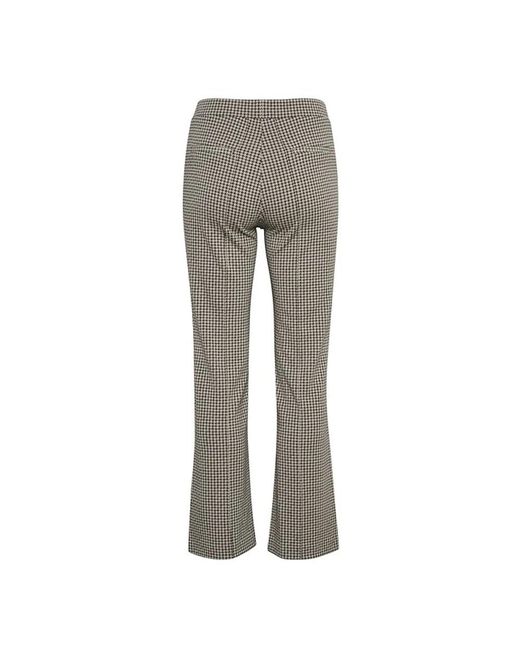 Part Two Broeken ,Veelkleurig ,Polyester Zwart Houndstooth Straight-Leg Broek in het Gray