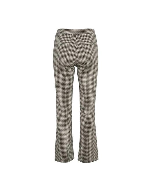 Part Two Broeken ,Veelkleurig ,Polyester Zwart Houndstooth Straight-Leg Broek in het Gray