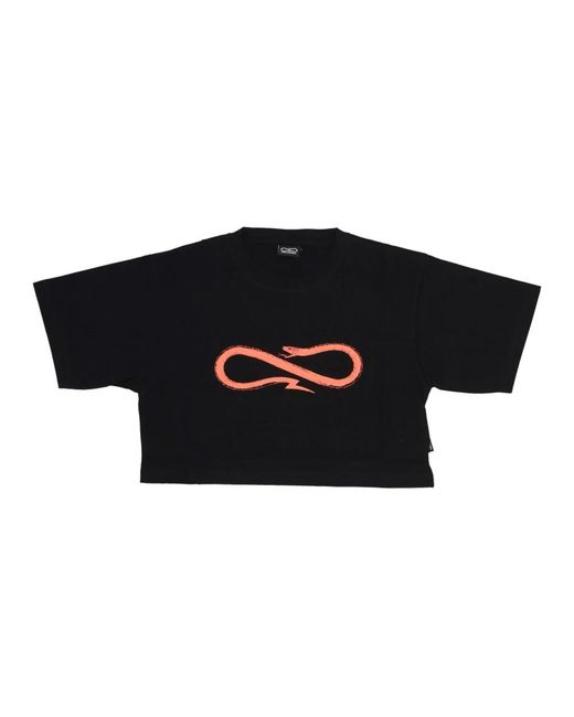 Propaganda Tops ,Zwart ,Katoen Zwart Logo Croptop Tee Vrouwen in het Black