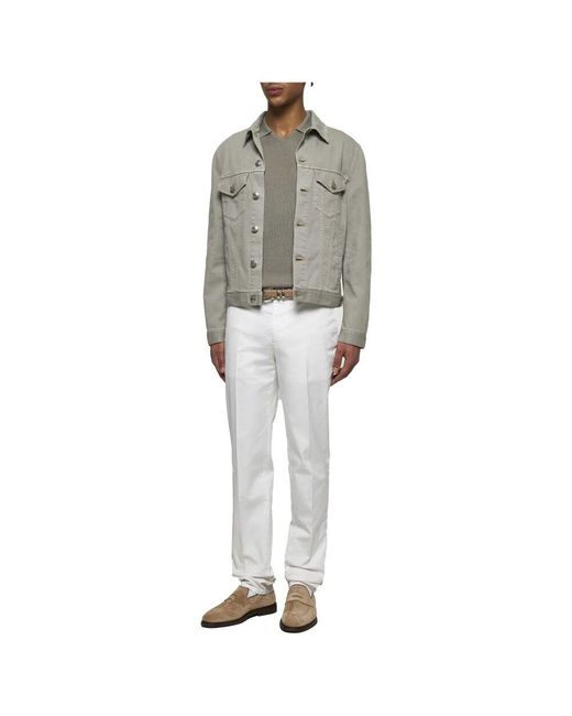Denim Jackets Brunello Cucinelli de hombre de color Gray