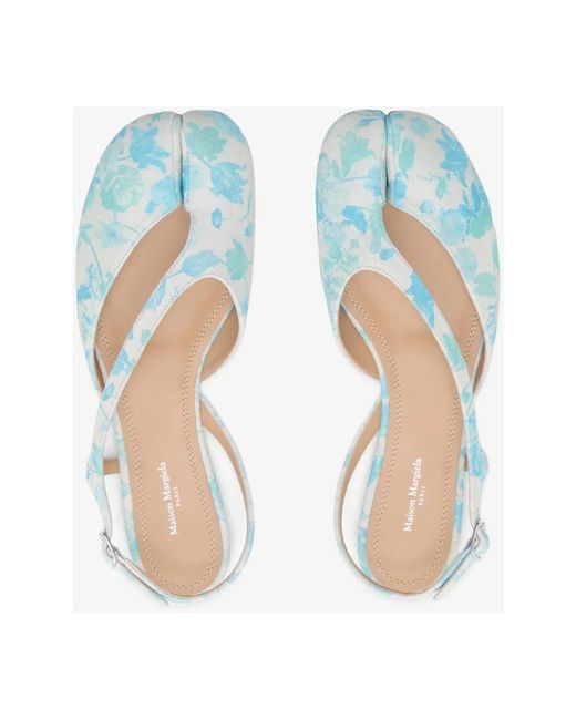 Maison Margiela Blue Tabi Slingback Ballerina Flats