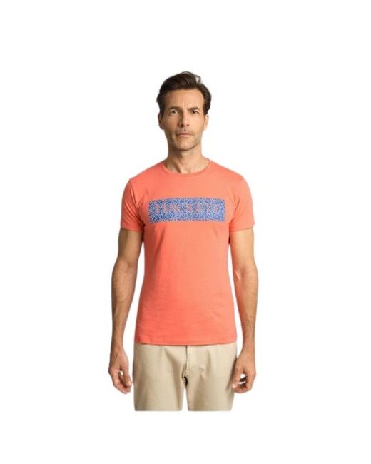 Hackett Baumwoll t-shirt in Orange für Herren