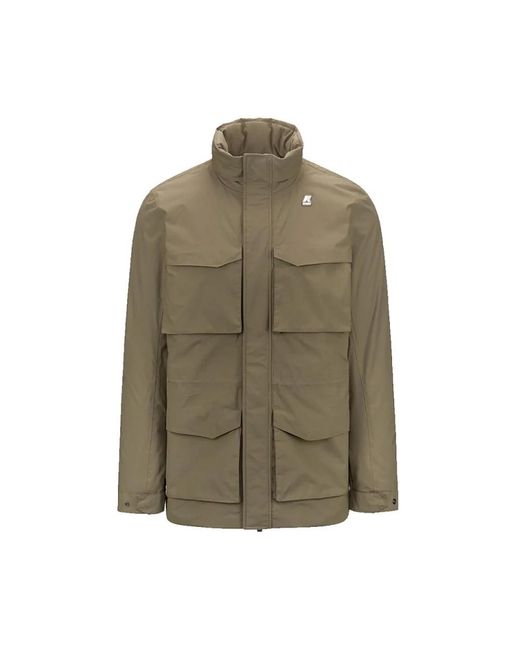 K-Way Jassen ,Polyester Hooded Jacket Met Ritssluiting En 4 Zakken in het Green voor heren