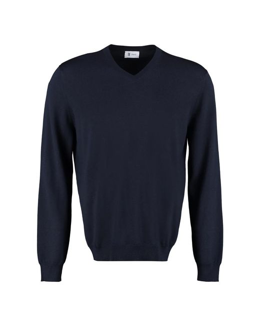 THE (Alphabet) Blue V-Neck Knitwear for men