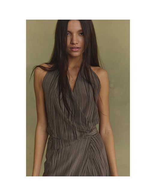 Cortana Brown Sleeveless Tops