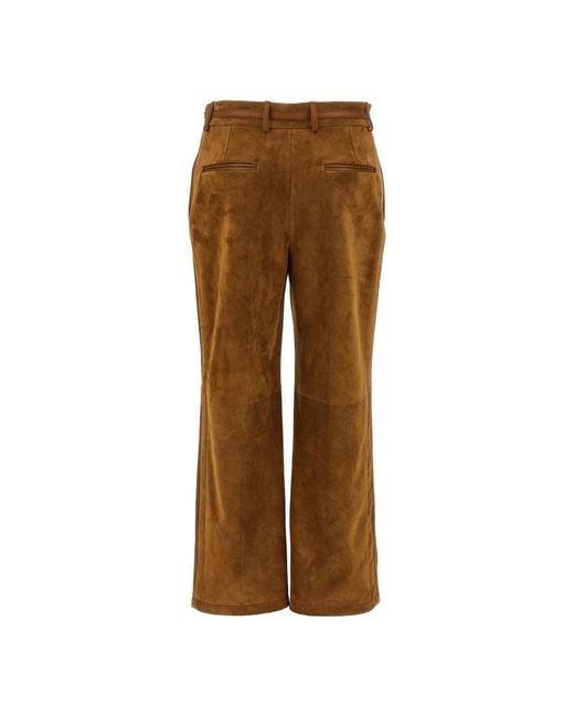 Gucci Brown Leather Trousers