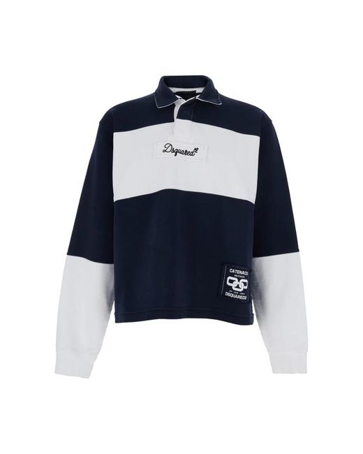 DSquared² Logo Patch Polo in het Blue voor heren