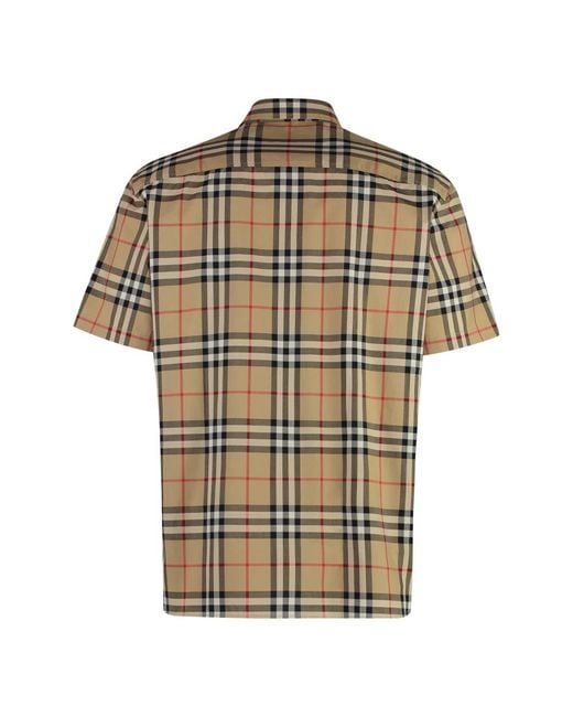 Burberry Short Sleeve Shirts in het Natural voor heren