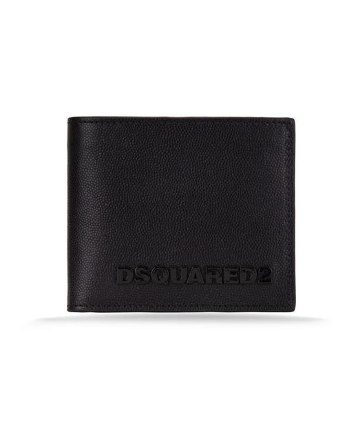 DSquared² Diepe Leren Portemonnee in het Black voor heren