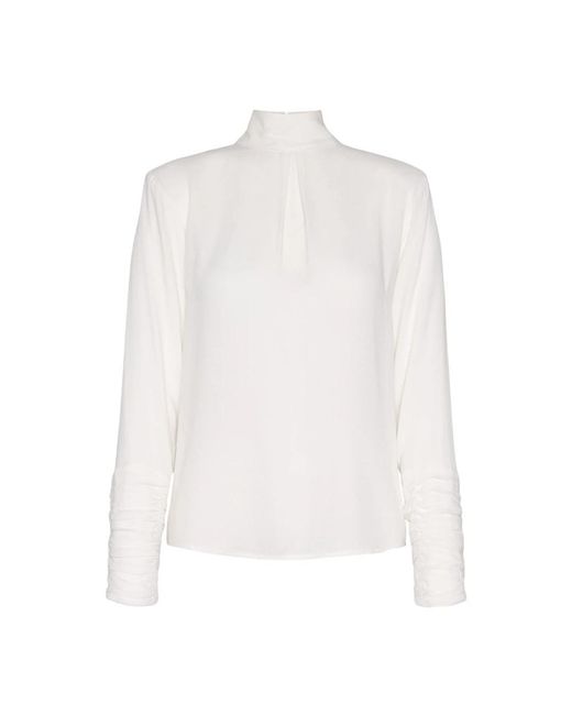 Envelope Overhemden ,Stijlvolle Blouse Met Gerimpelde Manchetten in het White