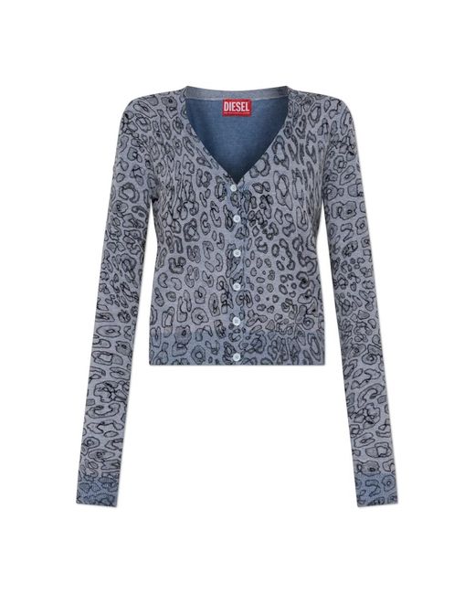 DIESEL Truien & Vesten ,Grijs ,Katoen Cardigan M-Alima-Leo in het Blue