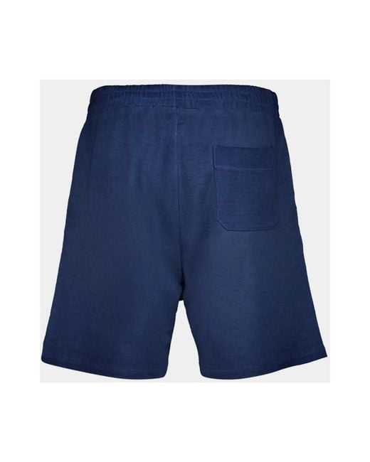 120% Lino Blue Casual Shorts for men