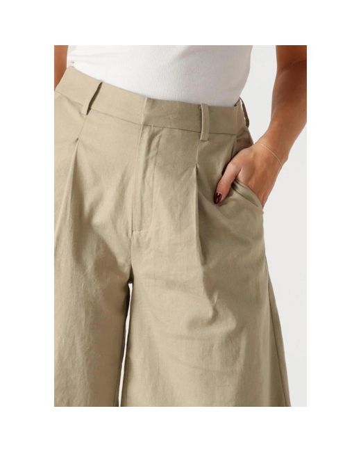 Gestuz Korte Broeken ,Groen ,Linnen Gzizza Linnen Shorts in het Natural