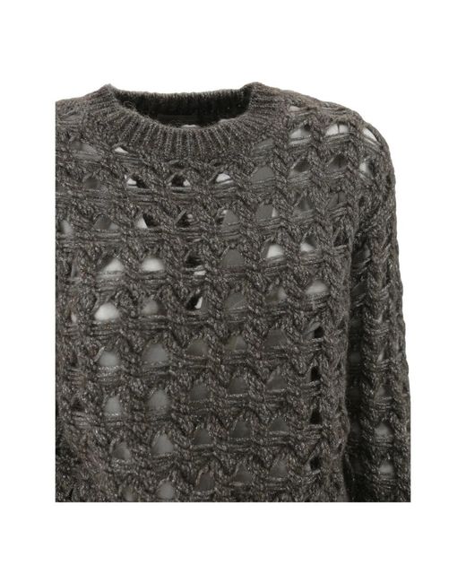 Herno Gray Round-Neck Knitwear