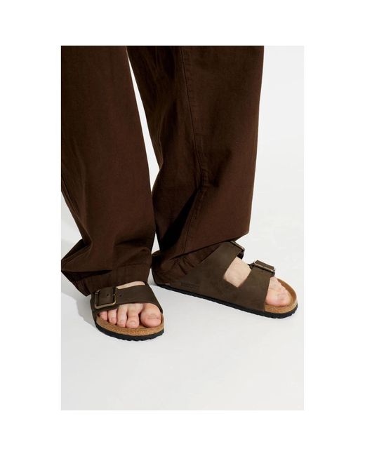 Birkenstock Brown Sliders for men