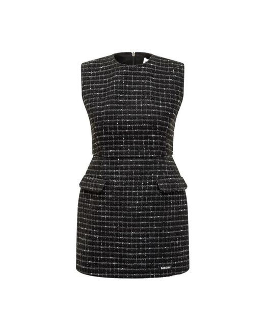MSGM Kleedjes ,Zwart ,Tweed Mini-Jurk in het Black