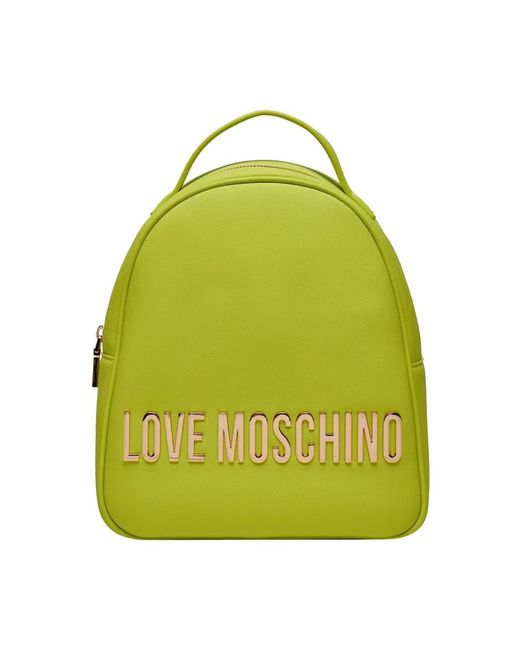 Zaino sintetico verde fluorescente di Love Moschino in Green