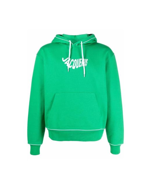 Jacquemus Grüner wave logo hoodie sweatshirt in Green für Herren