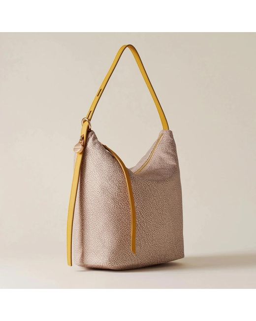Borbonese Brown Schultertasche Mit Muster