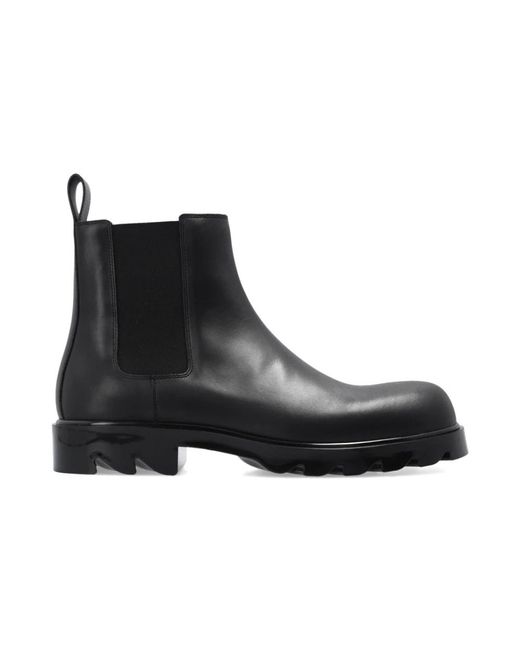 Bottega Veneta Black Leather Ankle Boots for men