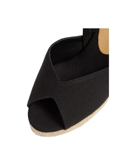 Castaner Black Schwarze sandalen mit runder offener spitze
