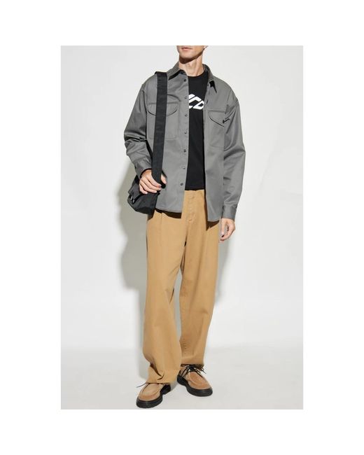 DSquared² Overhemden ,Grijs ,Katoen Overhemd Met Geborduurd Logo in het Gray voor heren