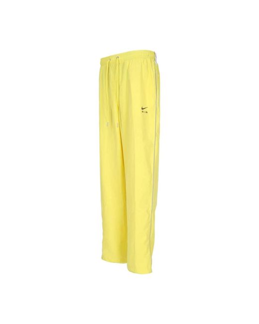 Nike Fitness ,Geel ,Polyester Air Woven Sportswear Trainingsbroek in het Yellow voor heren