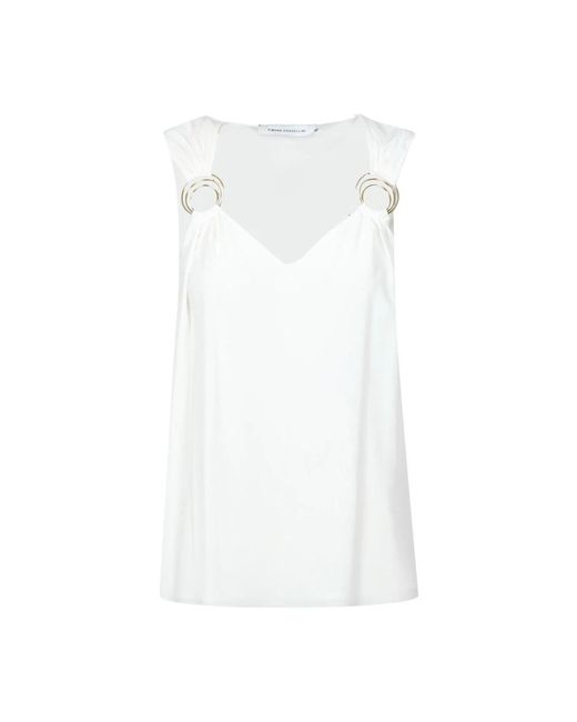 Sleeveless Tops SIMONA CORSELLINI de color White