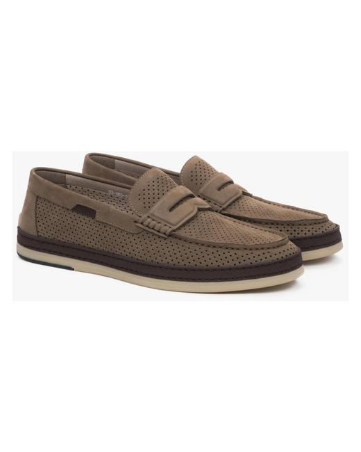 ESTRO Brown Loafers for men