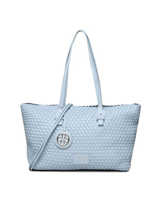 V73 Blue Blau Neopren Gewebte Einkaufstasche