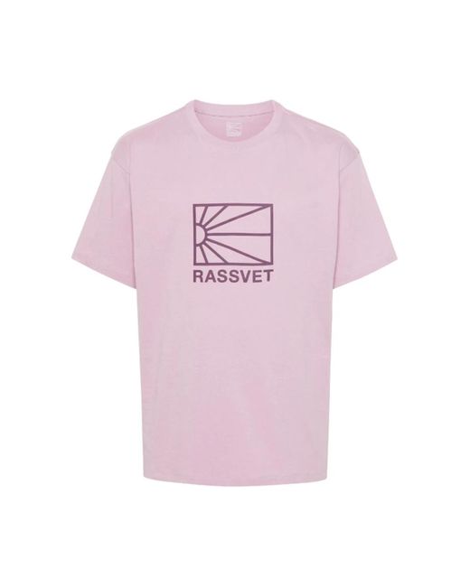Rassvet (PACCBET) T-shirt mit großem logo in hellrosa in Pink für Herren