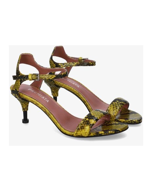 Premiata Metallic Python Print Leder Sandalen