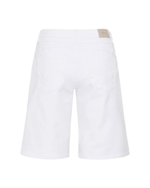 Cream Lange Shorts in het White