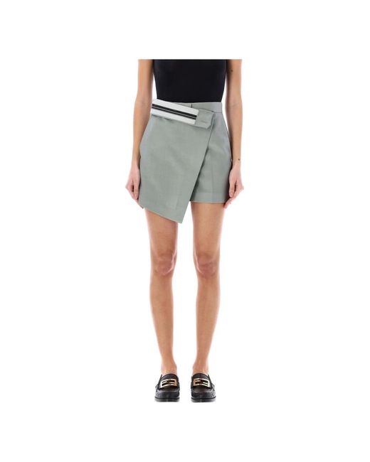 Fendi Gray Short Shorts