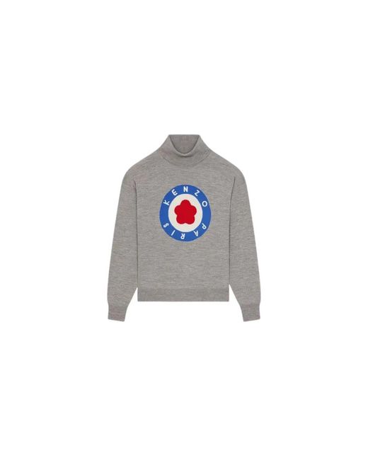 KENZO Truien & Vesten ,Grijs ,Wol Target Turtleneck in het Gray voor heren