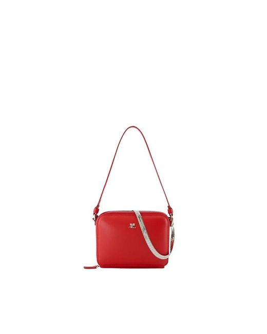 Courreges Red Cloud Chained Ledertasche