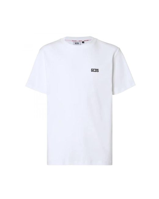 Gcds Tops ,Wit ,Katoen T-Shirt Van Katoen Met Logo Print in het White voor heren