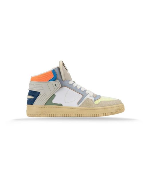Philippe Model Schoenen ,Veelkleurig ,Leer Veterschoenen Sneakers in het Blue voor heren