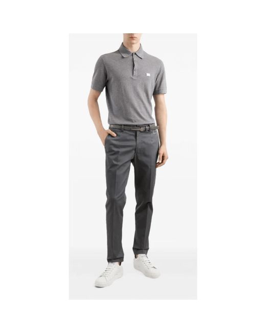 Dolce & Gabbana Gray Polo Shirts for men
